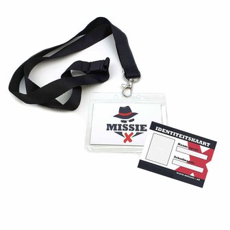 Badge met ID kaart en keycord Missie X