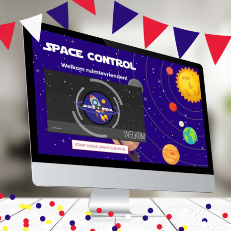 Space control kinderfeestje voor thuis interactief