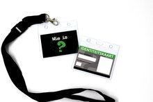 Stoer keycord met badge+ID kaart voor pasfoto of vingerafdruk