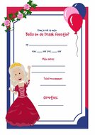 Uitnodiging prinsessenfeestje. 