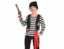 Verkleedkleding piraat om te huren voor een kinderfeestje voor thuis. Piraatjes op het piratenfeestje.