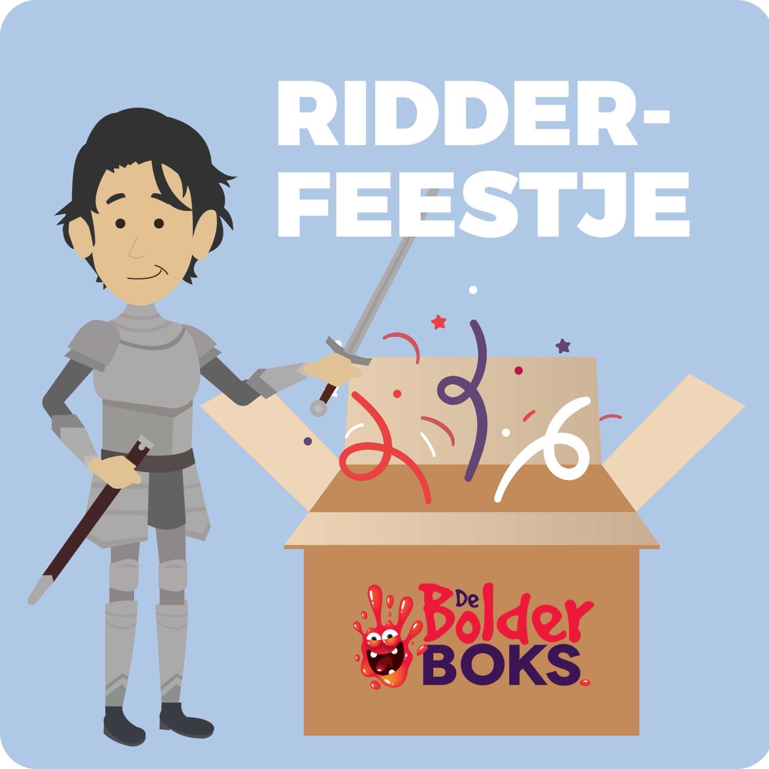 Ridderfeestje Jip en de Draak themaverhuurkist voor een makkelijk te organiseren feestje voor thuis. 