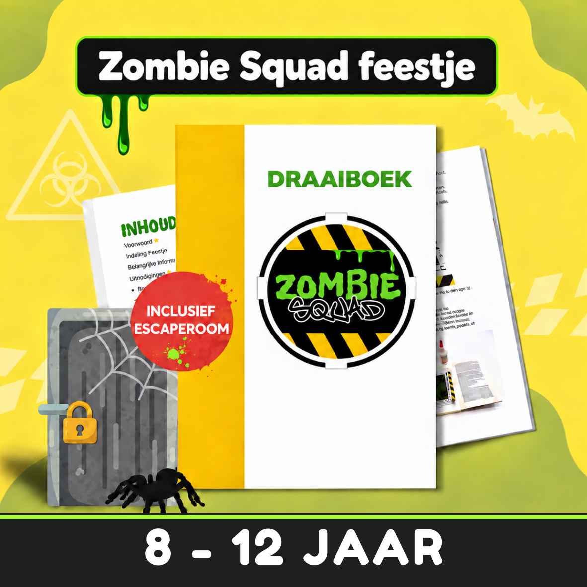 Draaiboek Zombie feestje, griezel met escaperoom en animatievideos